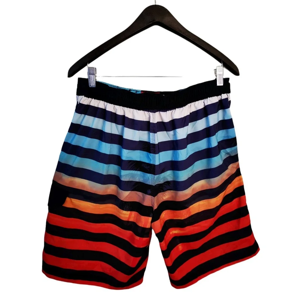 Speedo Multicolor striped Surf Board Men's shorts Size Medium 32 x 9 in inseam